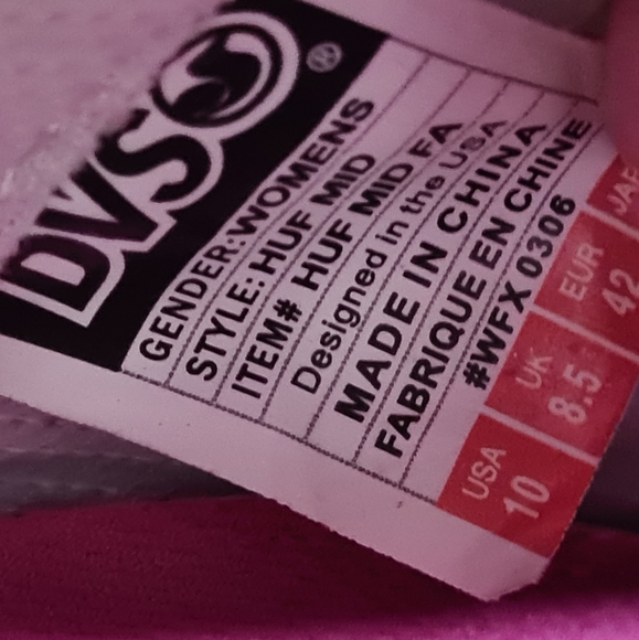 DVS Size US10 HUF MID FA Womens Colourful Streetwear Fashion High Top Sneakers - Picture 13 of 14